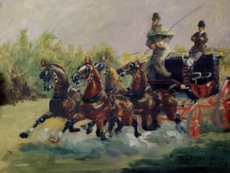 Alphonse de Toulouse-Lautrec-Monfa (1838-1913) Driving his Mail-Coach in Nice, 1881